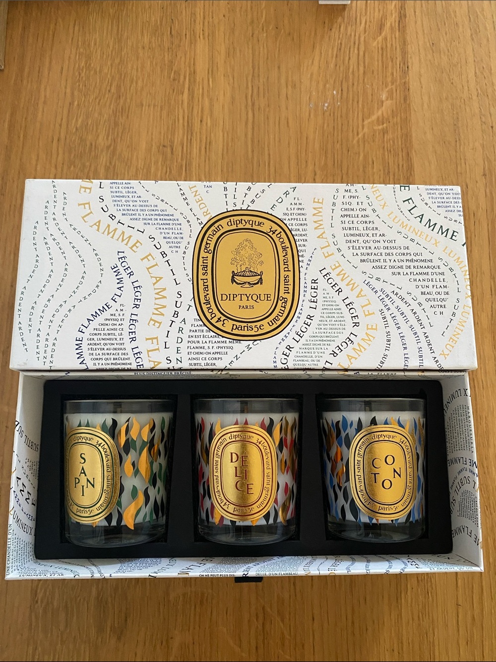 Diptyque Holiday Candle Gift Set Sapin Délice Coton 3 x 70g